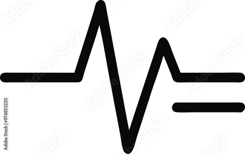 Heartbeat Line on white background. Pulse Rate. Heart line icon. Vector illustration