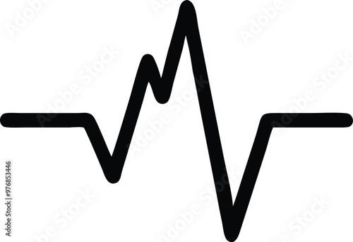 Heartbeat Line on white background. Pulse Rate. Heart line icon. Vector illustration