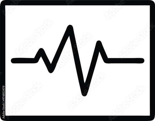 Heartbeat Line on white background. Pulse Rate. Heart line icon. Vector illustration