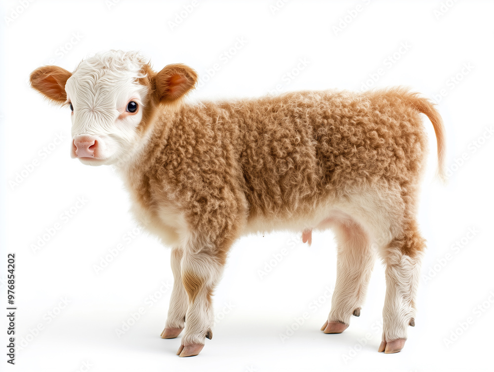 Fototapeta premium Baby cow isolated on white background