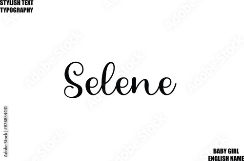 Female Name - in Stylish Cursive Typography Text Selene