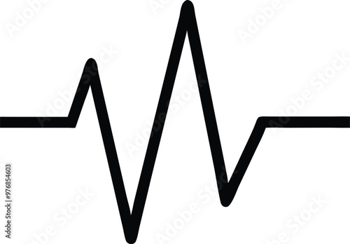 Heartbeat Line on white background. Pulse Rate. Heart line icon. Vector illustration