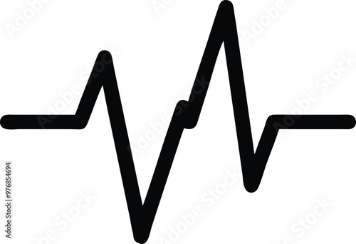 Heartbeat Line on white background. Pulse Rate. Heart line icon. Vector illustration
