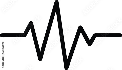 Heartbeat Line on white background. Pulse Rate. Heart line icon. Vector illustration