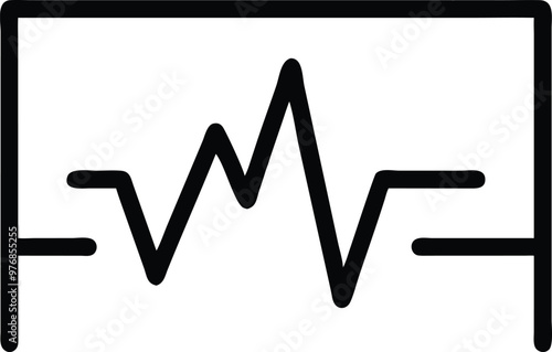 Heartbeat Line on white background. Pulse Rate. Heart line icon. Vector illustration