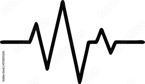 Heartbeat Line on white background. Pulse Rate. Heart line icon. Vector illustration