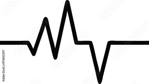 Heartbeat Line on white background. Pulse Rate. Heart line icon. Vector illustration