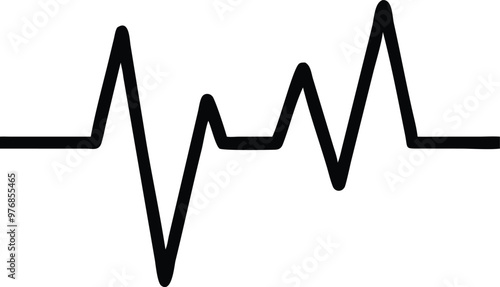 Heartbeat Line on white background. Pulse Rate. Heart line icon. Vector illustration