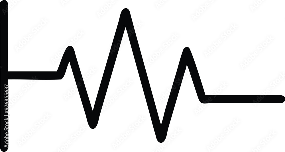 Heartbeat Line on white background. Pulse Rate. Heart line icon. Vector illustration Heartbeat Line on white background. Pulse Rate. Heart line icon. Vector illustration