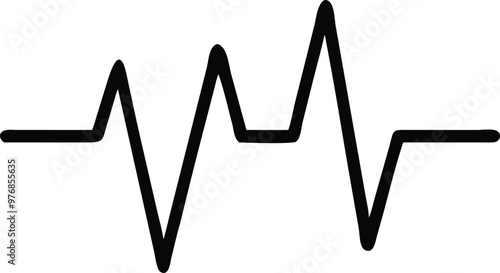 Heartbeat Line on white background. Pulse Rate. Heart line icon. Vector illustration
