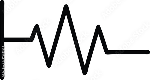 Heartbeat Line on white background. Pulse Rate. Heart line icon. Vector illustration