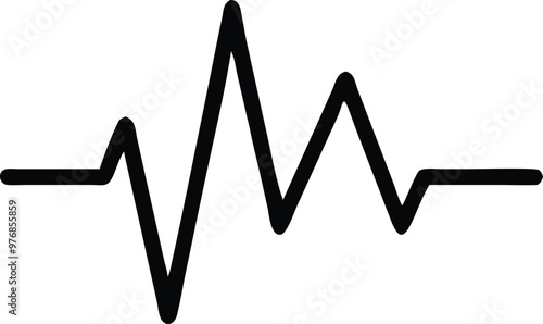 Heartbeat Line on white background. Pulse Rate. Heart line icon. Vector illustration