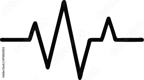 Heartbeat Line on white background. Pulse Rate. Heart line icon. Vector illustration