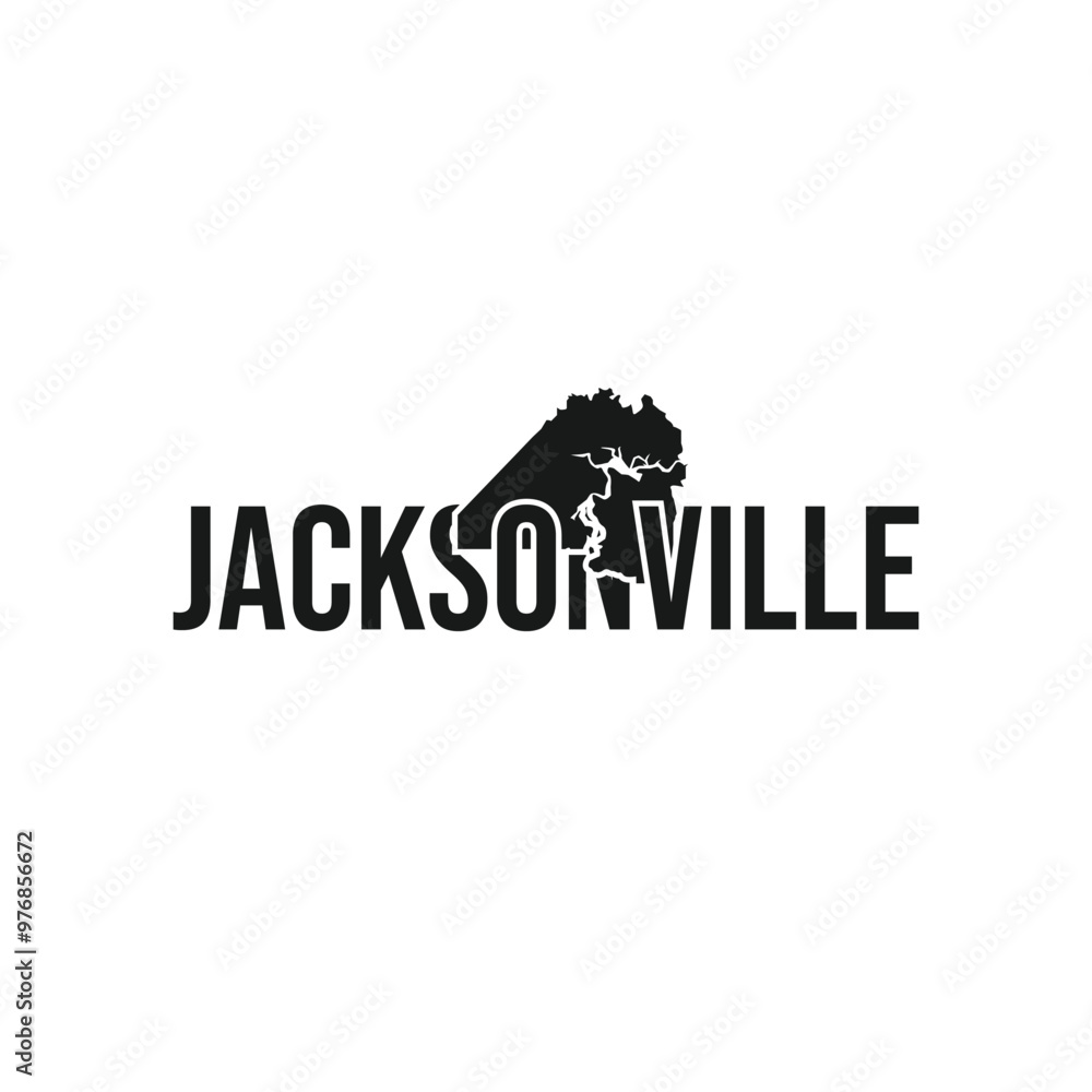 jacksonville city symbol, map icon with vector silhouette jacksonville city symbol, map icon with vector silhouette