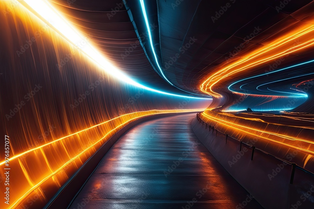 Astro Dynamic Light Manipulation in a Wave Tunnel Scene with Vivid Paths of Luminescence Astro Dynamic Light Manipulation in a Wave Tunnel Scene with Vivid Paths of Luminescence