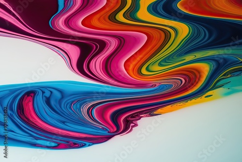 Dynamic Color Waves in a Bright Ink Pool on a Vibrant Surface