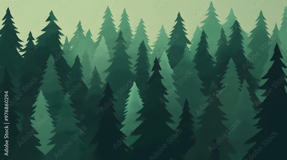 Fototapeta premium Misty morning bamboo forest with sunlight filtering through the green foliage, creating a scenic and peaceful landscape
