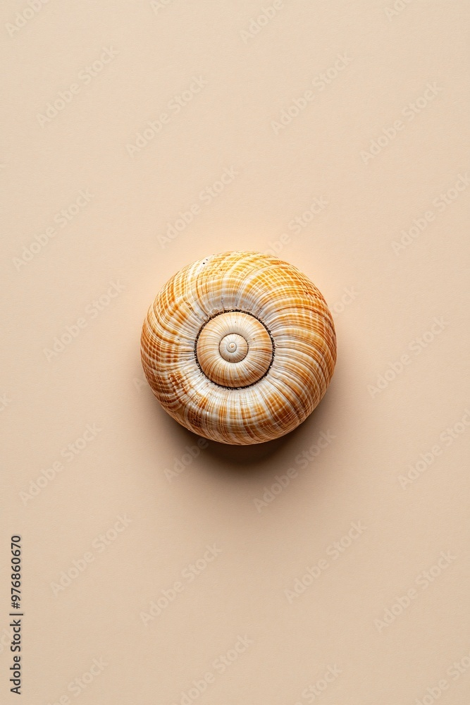 spiral seashell on beige background spiral seashell on beige background