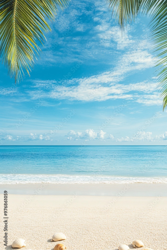 tropical beach with palm trees and calm ocean tropical beach with palm trees and calm ocean