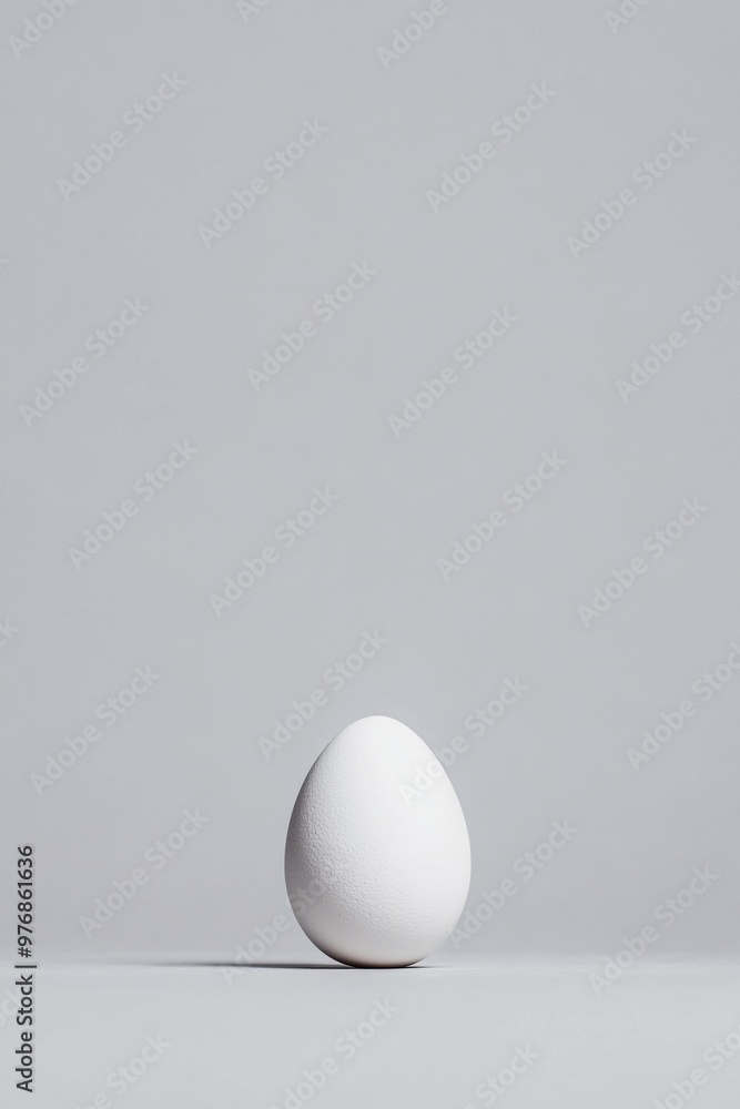 white egg on grey background white egg on grey background