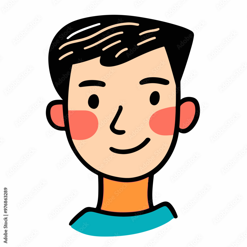 Vector Illustration of a Smiling Young Man Vector Illustration of a Smiling Young Man