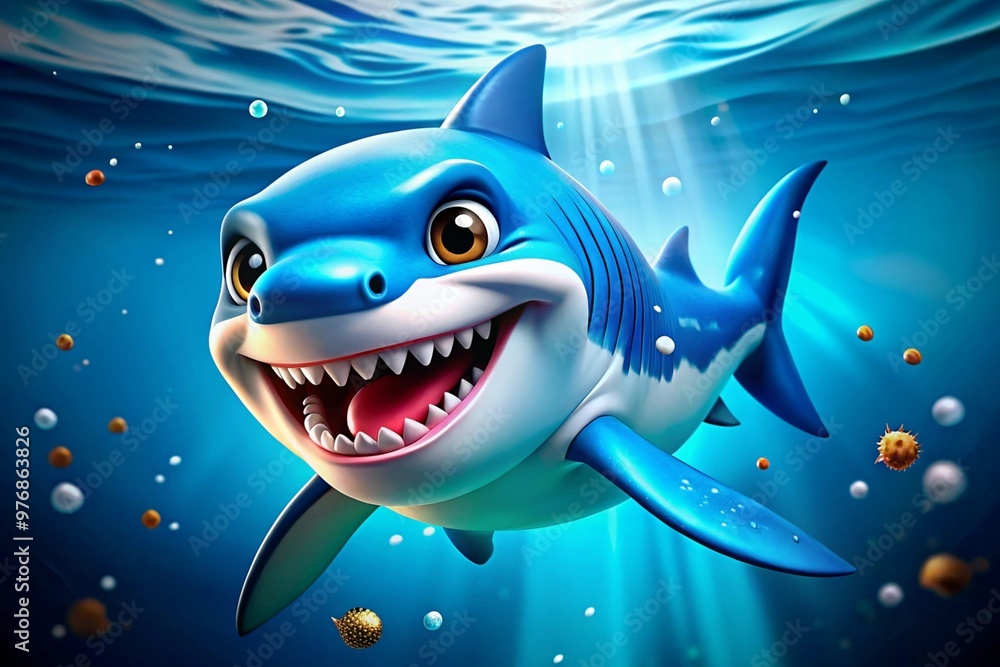 Realistic shark on white background Realistic shark on white background