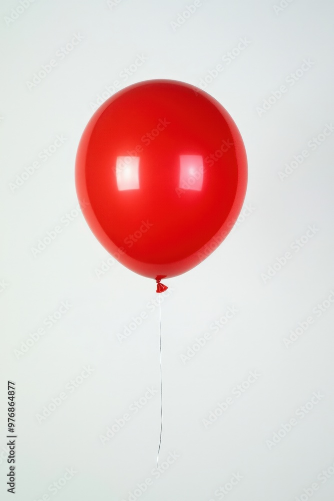 A vibrant red balloon floating gracefully against a plain backdrop in soft light A vibrant red balloon floating gracefully against a plain backdrop in soft light