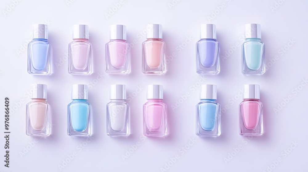 Colorful Nail polish pattern background,Bottles of nail polish, each containing liquid cosmetics,Set colors nail polish isolated on color background,beauty,fashion concept,space for text. Colorful Nail polish pattern background,Bottles of nail polish, each containing liquid cosmetics,Set colors nail polish isolated on color background,beauty,fashion concept,space for text.