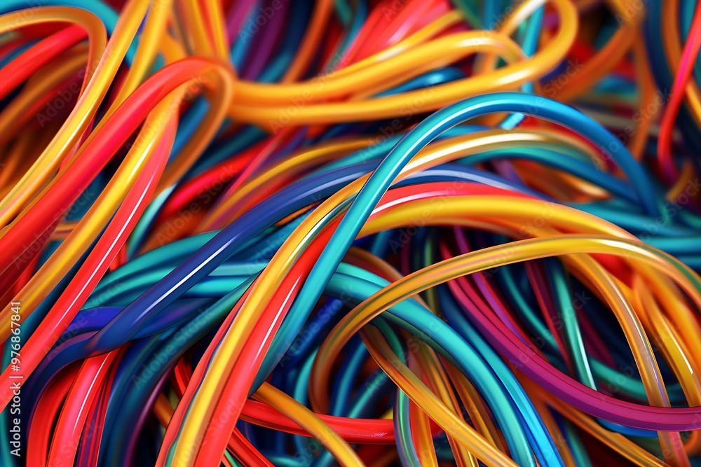 Fiber Optic cables connected to an optic ports in a data center Fiber Optic cables connected to an optic ports in a data center