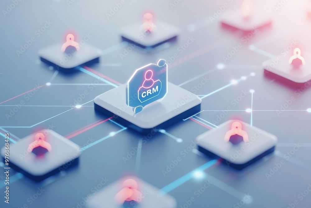 A dynamic digital network of user icons, centered around a CRM, showcasing tech integration in relationship management and highlighting engagement and connectivity. A dynamic digital network of user icons, centered around a CRM, showcasing tech integration in relationship management and highlighting engagement and connectivity.