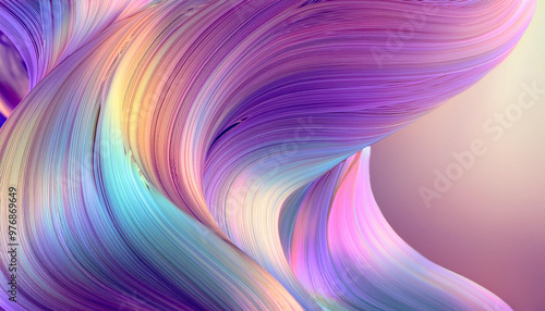 柔らかくて繊細な「ウエーブ」をモチーフにしたグラフィック素材、広告素材、