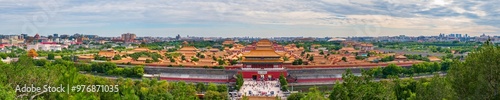panoramic view of the forbidden city in Beijing.. panoramic view of beijingskyline.