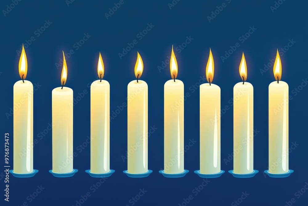 Close-up of Red and White Lit Candles. Beautiful simple AI generated image Close-up of Red and White Lit Candles. Beautiful simple AI generated image