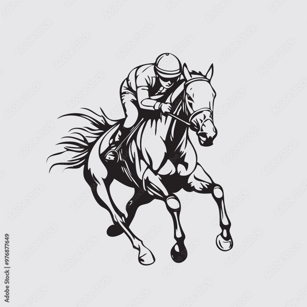 Fototapeta premium horse race logo, horse race vector