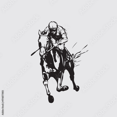 horse race logo, horse race vector