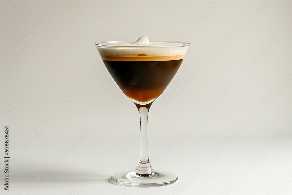 Espresso Martini isolated on white background. 3D rendering. Espresso Martini isolated on white background. 3D rendering.
