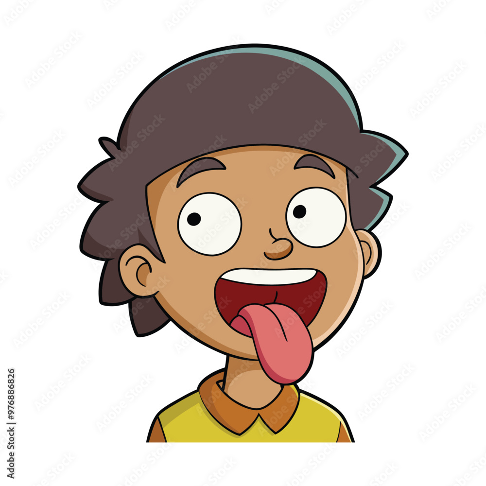 Obraz premium stick-out-your-tongue-and-make-a-face- vector- illustration 