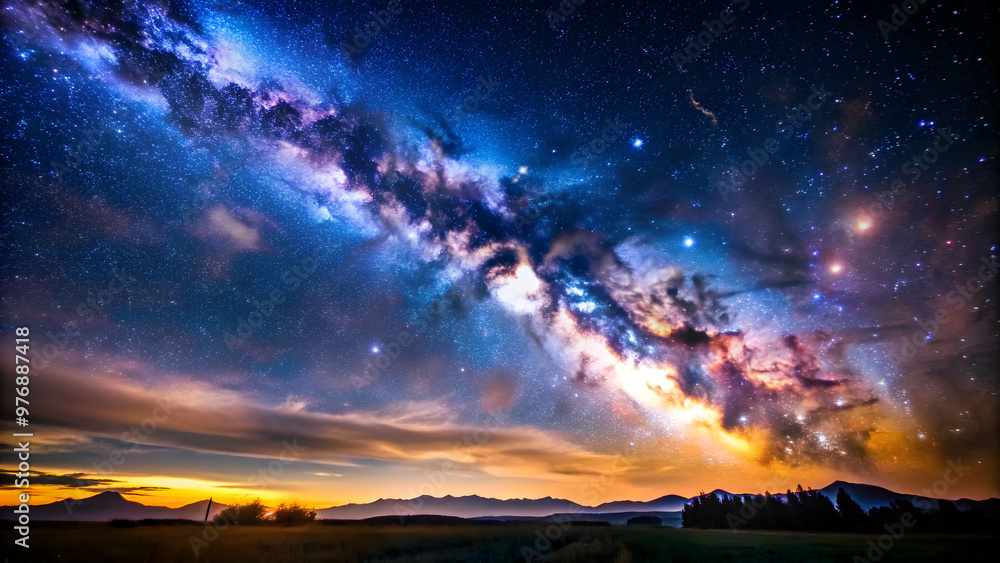 Beautiful evening sky with visible timelapse of stars and galaxy, sky, evening, stars, galaxy, timelapse, beautiful, view Beautiful evening sky with visible timelapse of stars and galaxy, sky, evening, stars, galaxy, timelapse, beautiful, view