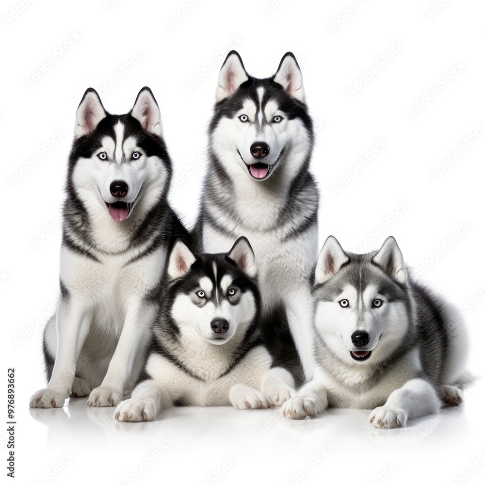 Siberian Husky isolated on white background. Cute dogs Siberian Husky isolated on white background. Cute dogs