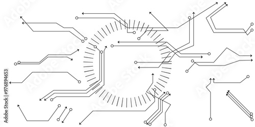 Circuit board. High-tech technology on white background. technology background with hi-tech digital data connection system and computer electronic design. Abstract circuit board futuristic technology 