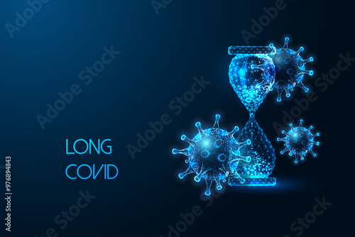 Long covid virus ongoing impact, chronic illness, healthcare challenges, recovery struggles concept.