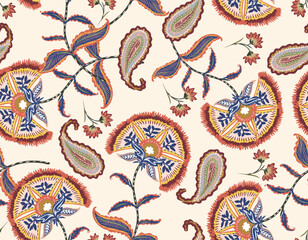 Crédence de cuisine Styles patrons Motif floral persan bohème indien  © MSNTY_STUDIOX
