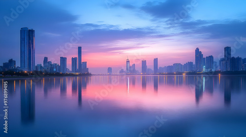 A beautiful cityscape refle...