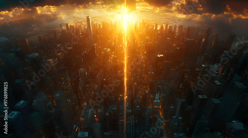A beautiful sunrise over a ...