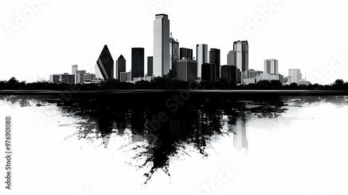 A black and white image of ...