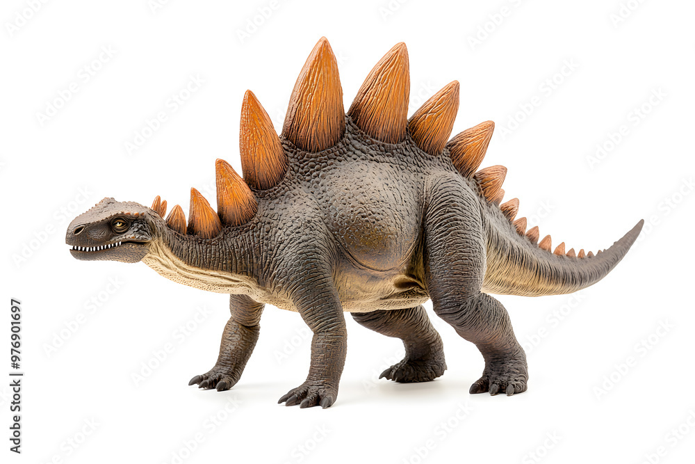 Fototapeta premium Dinosaur Stegosaurus isolated on white background, prehistoric creature