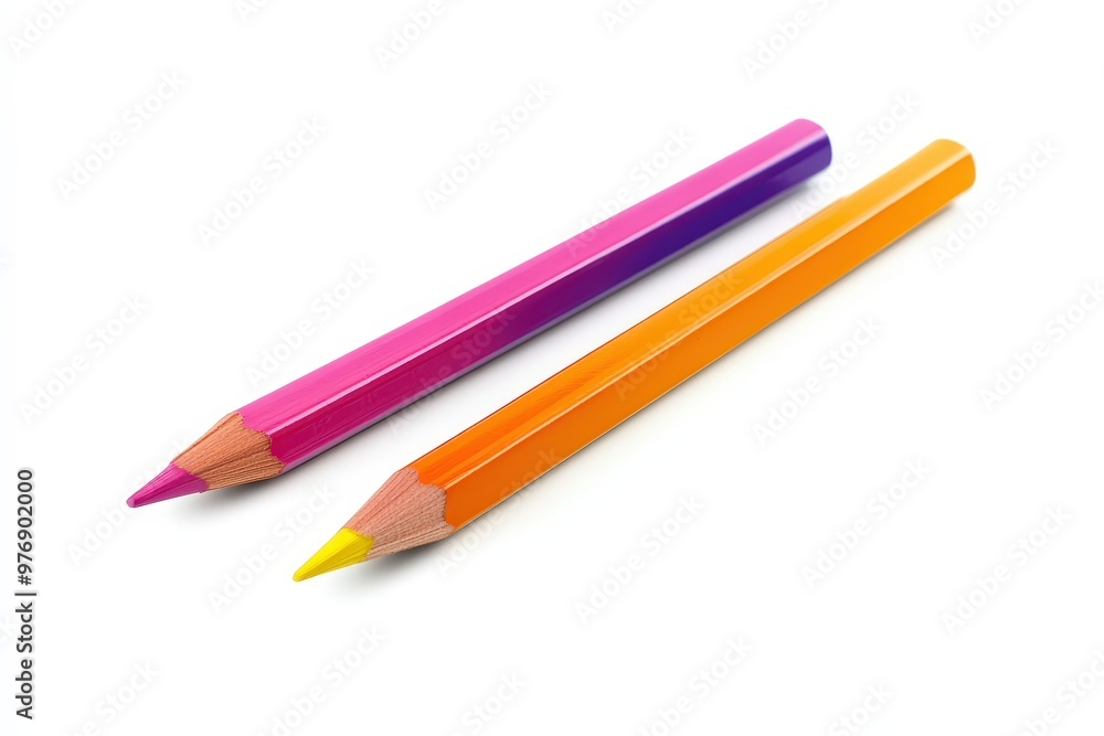 colored pencils on white background close-up Generative AI. Beautiful simple AI generated image colored pencils on white background close-up Generative AI. Beautiful simple AI generated image