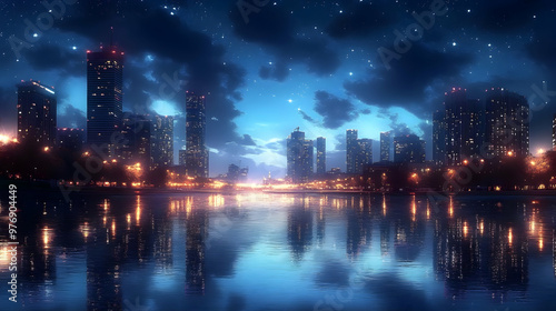 A breathtaking night citysc...