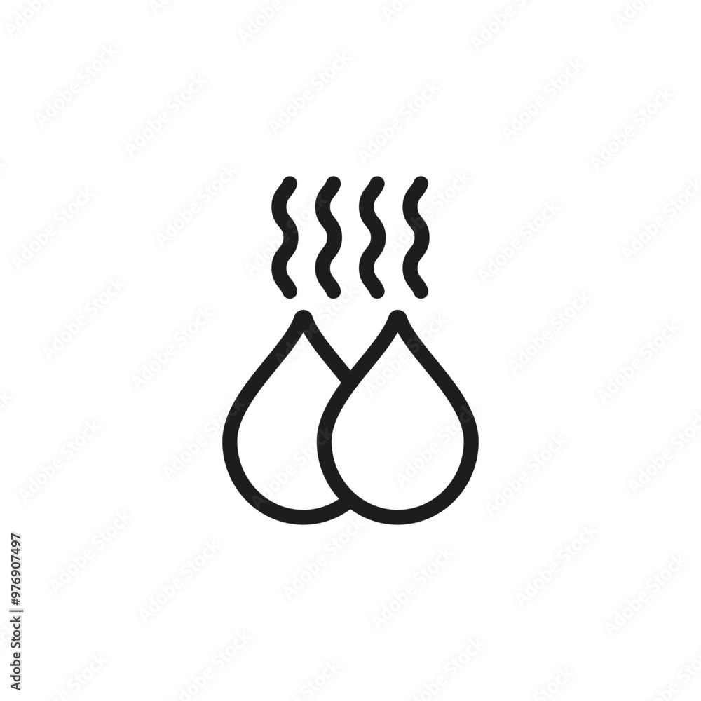 Drop with smell or evaporation symbol. Vector icon. Drop with smell or evaporation symbol. Vector icon.
