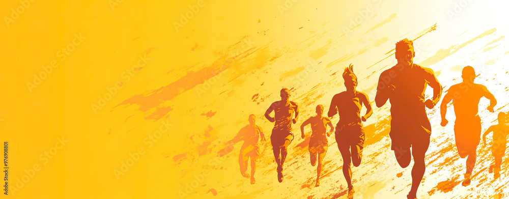 Dynamic Sport Background with Athletes in Motion Dynamic Sport Background with Athletes in Motion